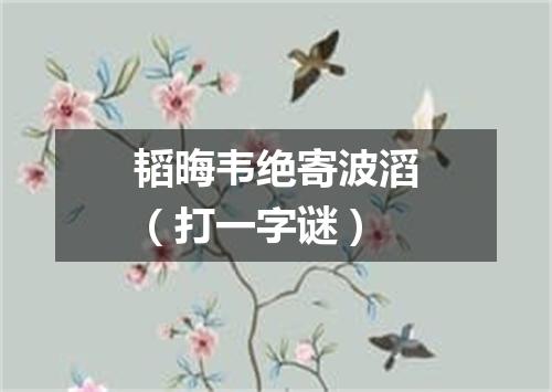 韬晦韦绝寄波滔（打一字谜）