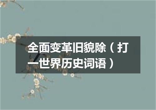 全面变革旧貌除（打一世界历史词语）