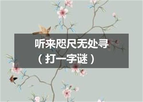 听来咫尺无处寻（打一字谜）