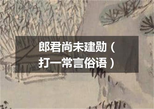 郎君尚未建勋（打一常言俗语）