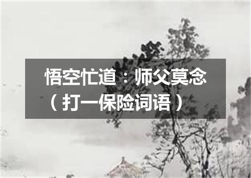 悟空忙道：师父莫念（打一保险词语）