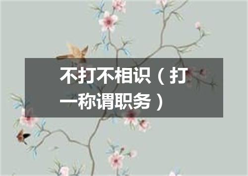 不打不相识（打一称谓职务）