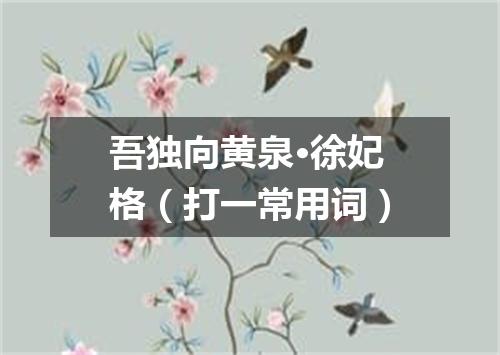 吾独向黄泉·徐妃格（打一常用词）