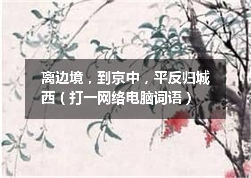 离边境，到京中，平反归城西（打一网络电脑词语）