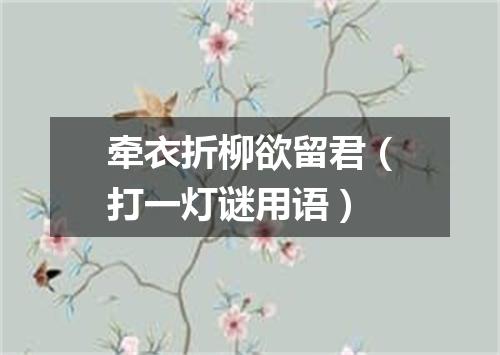 牵衣折柳欲留君（打一灯谜用语）