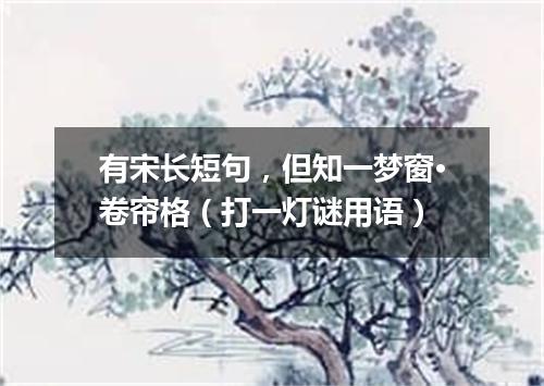 有宋长短句，但知一梦窗·卷帘格（打一灯谜用语）