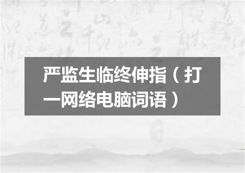 严监生临终伸指（打一网络电脑词语）