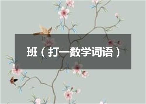 班（打一数学词语）