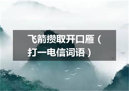 飞箭攒取开口雁（打一电信词语）