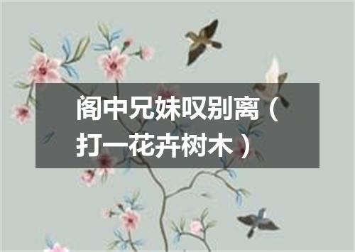 阁中兄妹叹别离（打一花卉树木）