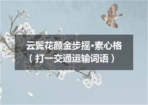 云鬓花颜金步摇·素心格（打一交通运输词语）