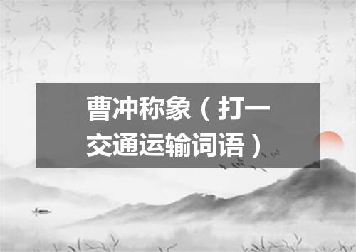 曹冲称象（打一交通运输词语）