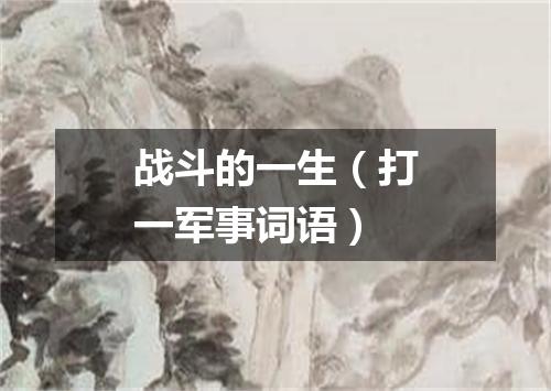 战斗的一生（打一军事词语）