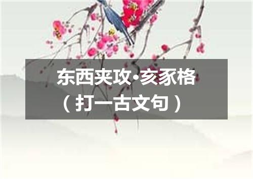 东西夹攻·亥豕格（打一古文句）