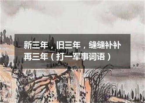 新三年，旧三年，缝缝补补再三年（打一军事词语）