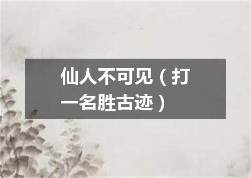 仙人不可见（打一名胜古迹）