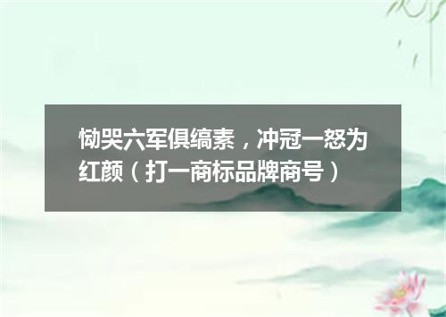 恸哭六军俱缟素，冲冠一怒为红颜（打一商标品牌商号）