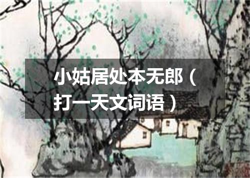 小姑居处本无郎（打一天文词语）