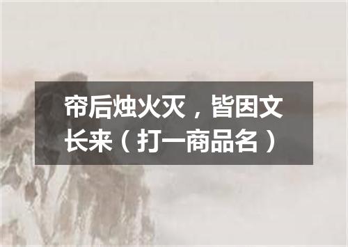 帘后烛火灭，皆因文长来（打一商品名）