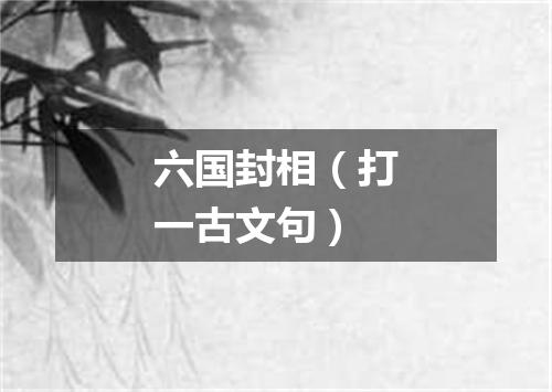 六国封相（打一古文句）