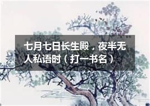 七月七日长生殿，夜半无人私语时（打一书名）