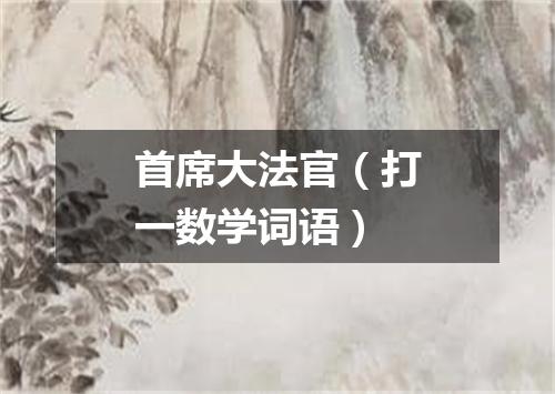 首席大法官（打一数学词语）