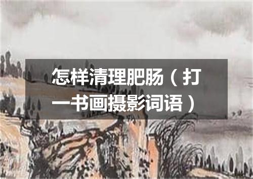 怎样清理肥肠（打一书画摄影词语）