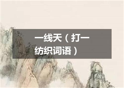 一线天（打一纺织词语）