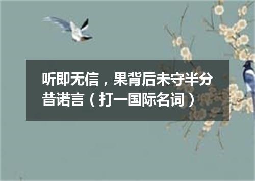 听即无信，果背后未守半分昔诺言（打一国际名词）