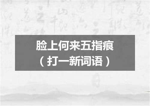 脸上何来五指痕（打一新词语）