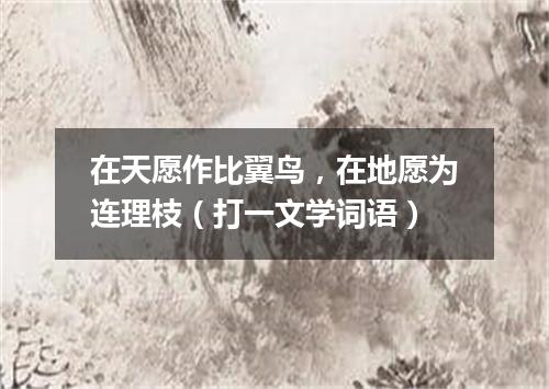 在天愿作比翼鸟，在地愿为连理枝（打一文学词语）