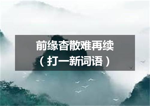 前缘杳散难再续（打一新词语）