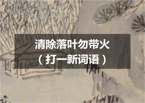 清除落叶勿带火（打一新词语）