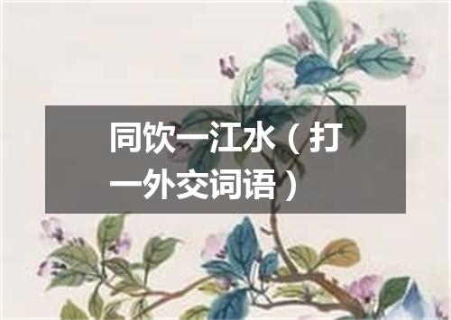 同饮一江水（打一外交词语）