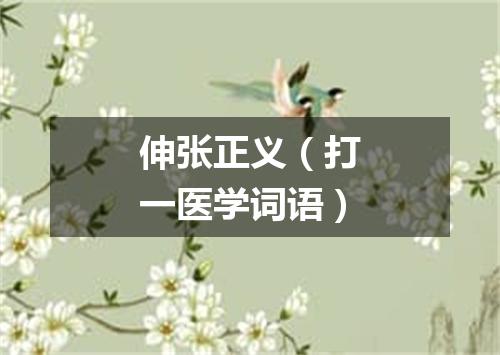 伸张正义（打一医学词语）