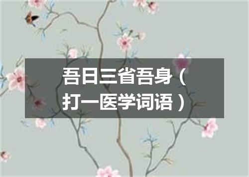 吾日三省吾身（打一医学词语）