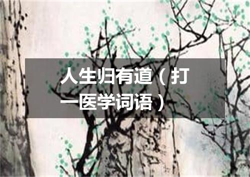 人生归有道（打一医学词语）