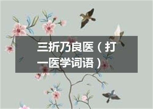 三折乃良医（打一医学词语）