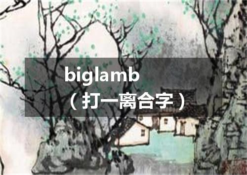 biglamb（打一离合字）