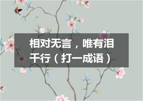 相对无言，唯有泪千行（打一成语）