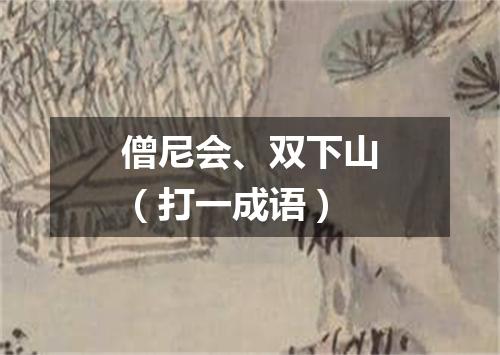 僧尼会、双下山（打一成语）