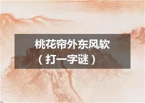 桃花帘外东风软（打一字谜）