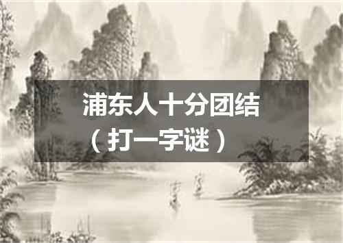 浦东人十分团结（打一字谜）