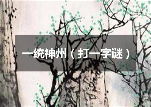 一统神州（打一字谜）