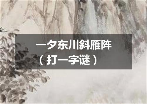 一夕东川斜雁阵（打一字谜）