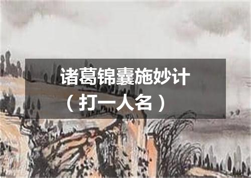 诸葛锦囊施妙计（打一人名）