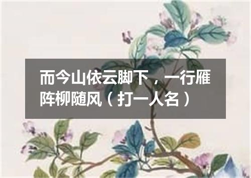 而今山依云脚下，一行雁阵柳随风（打一人名）