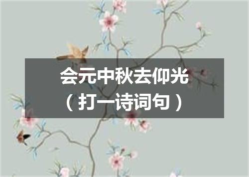 会元中秋去仰光（打一诗词句）