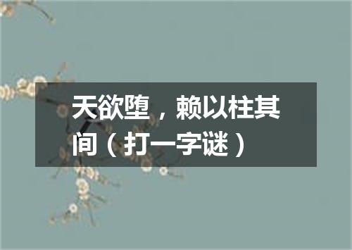 天欲堕，赖以柱其间（打一字谜）