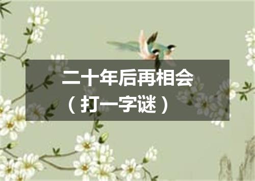 二十年后再相会（打一字谜）